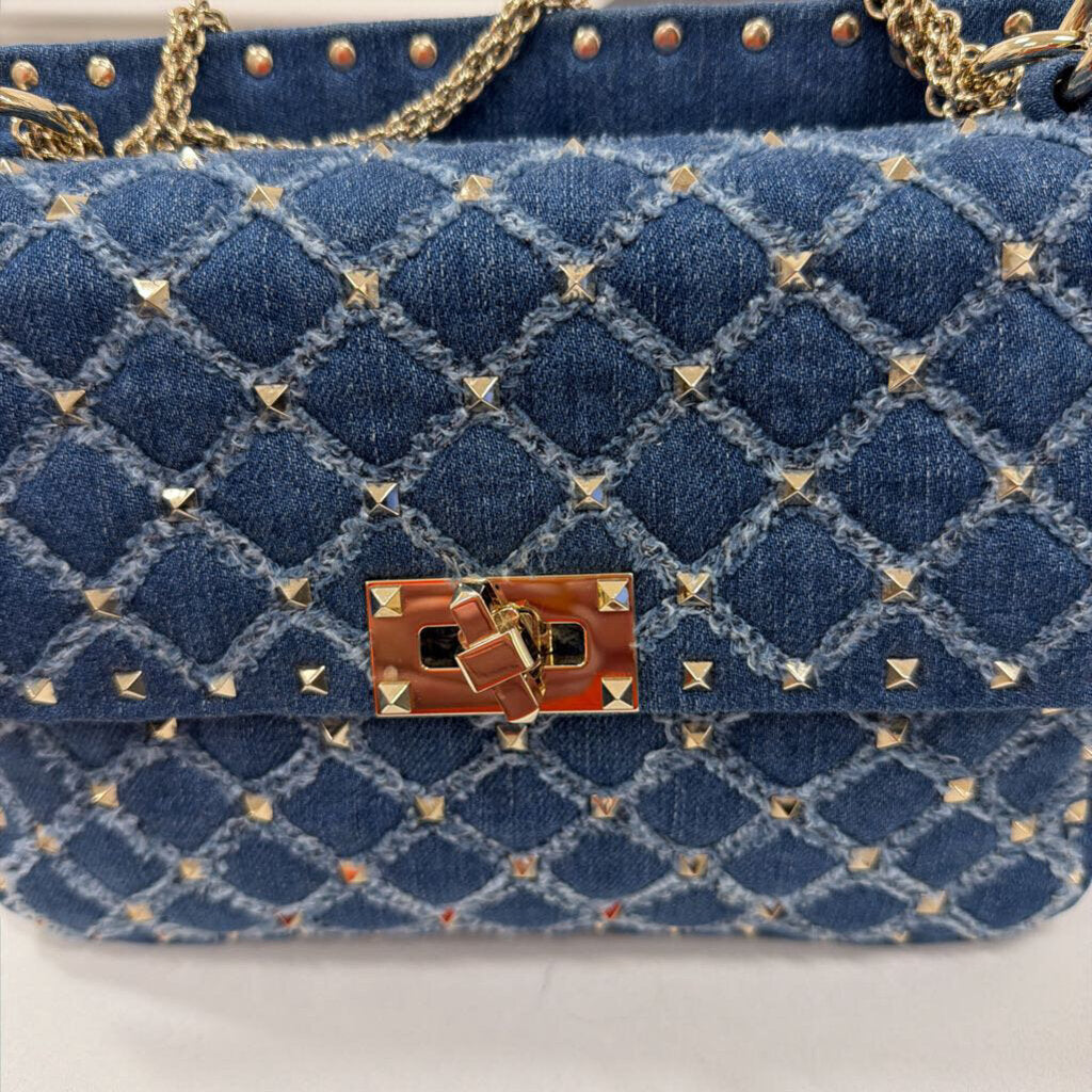Denim Rockstud Crossbody