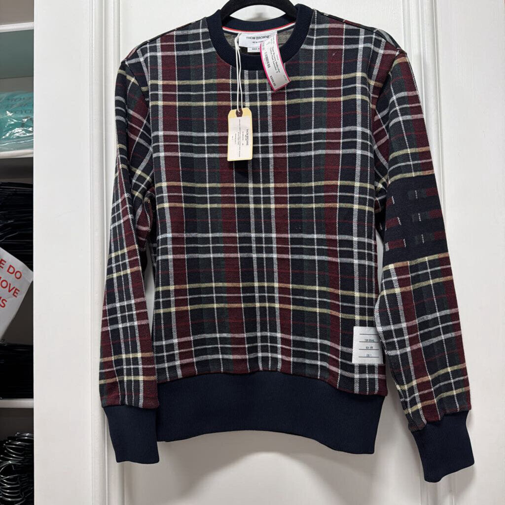 Multicolor Cotton Plaid Sweater