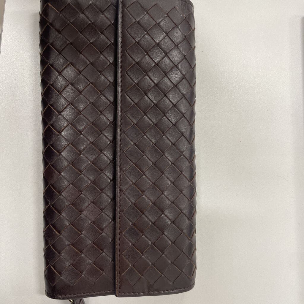 Brown Intrecciato Long Wallet