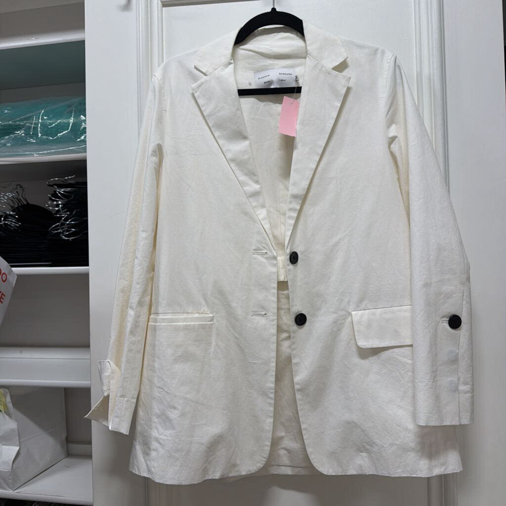 White Cotton/Linen Blazer