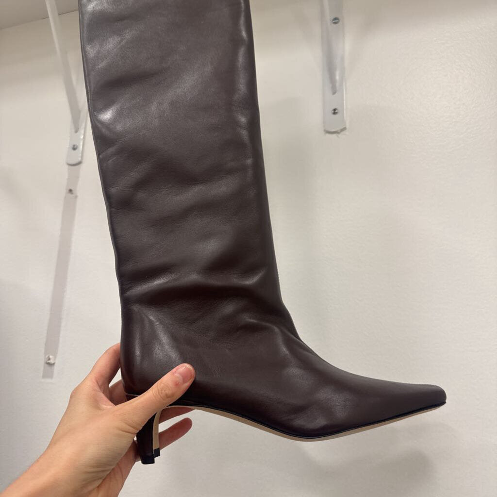 Brown Leather Knee-High Boots (est 495)