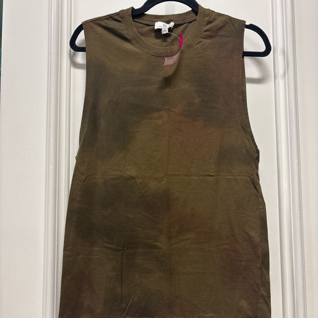 Green Cotton Sleeveless Tank