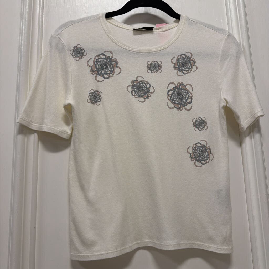 Vintage White Cotton Logo Tee