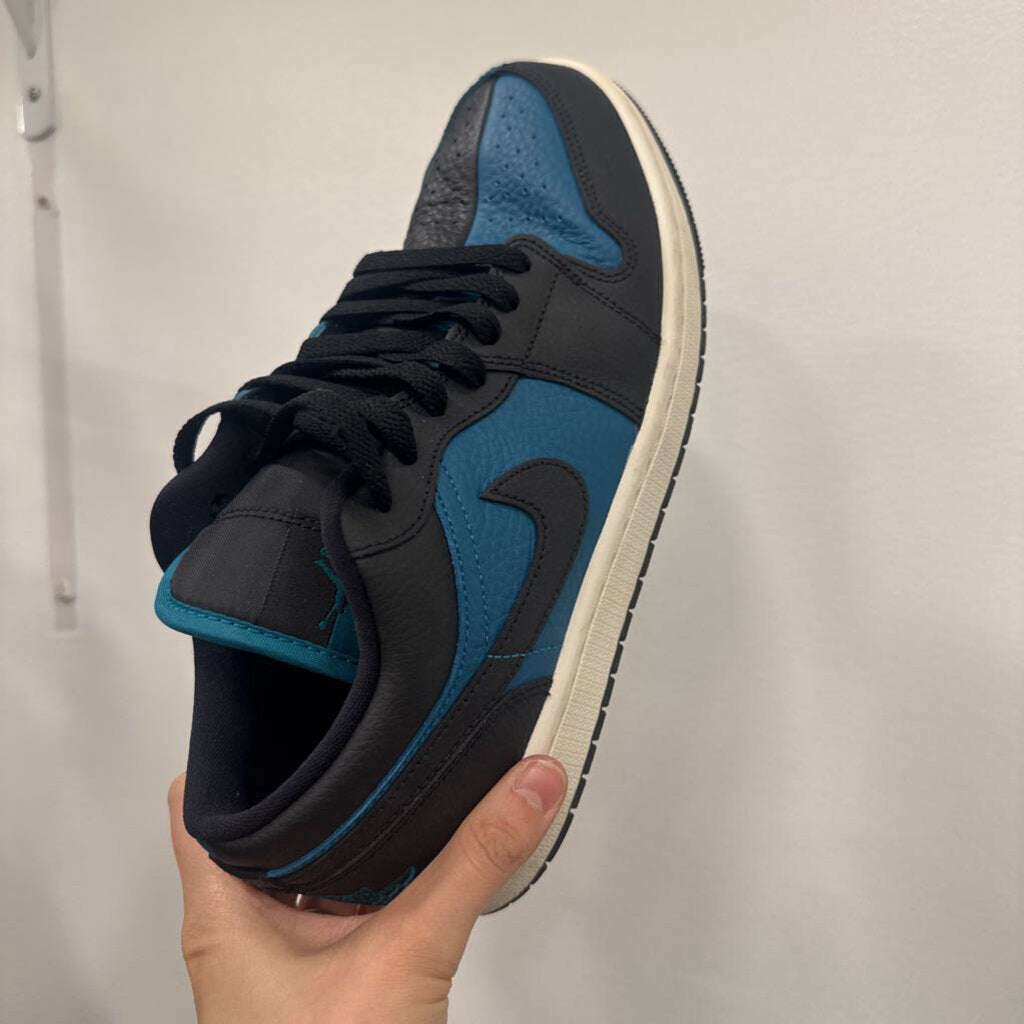 Teal/Black Leather Air Jordan Sneakers