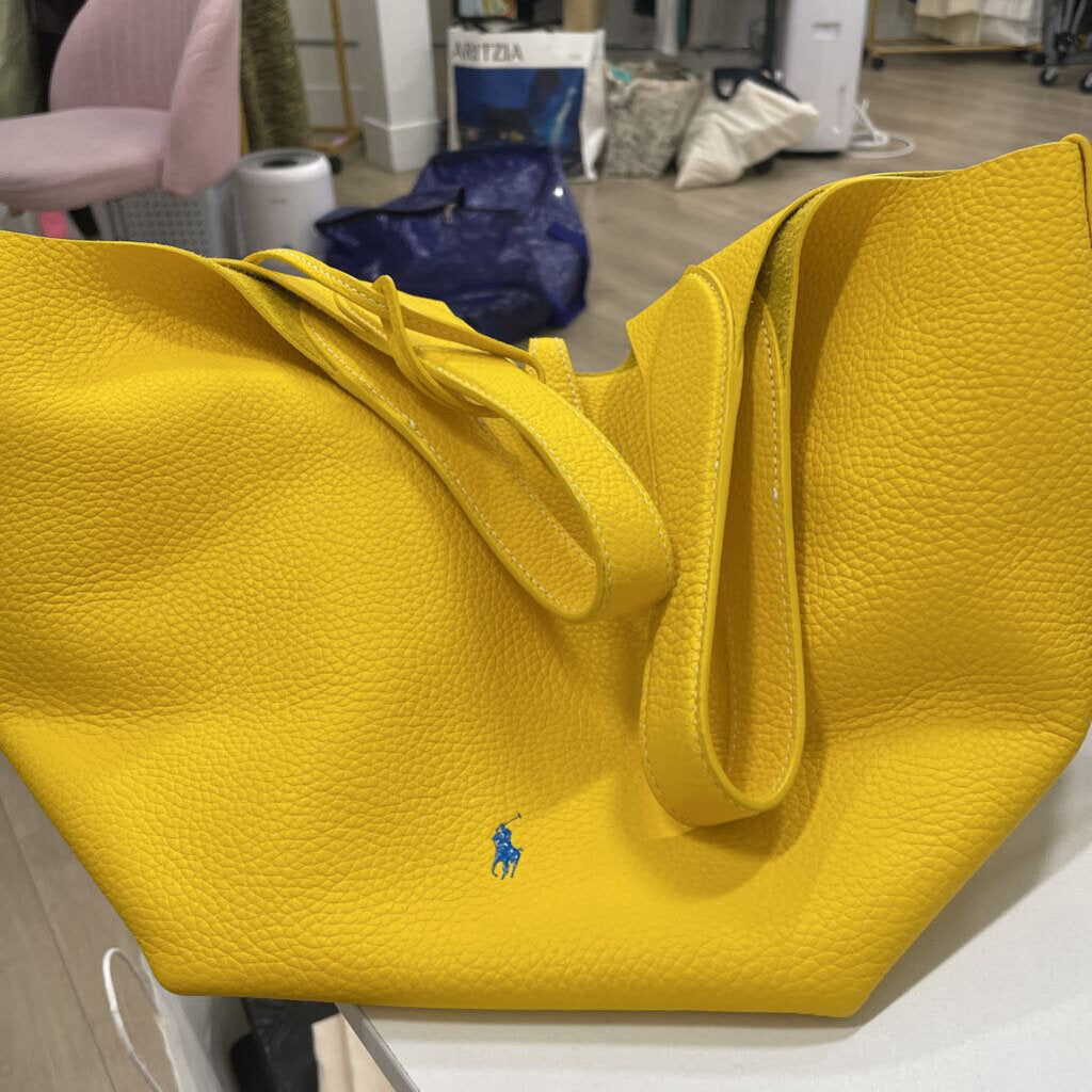 Yellow Pebbled Leather Tote Bag(est 598)