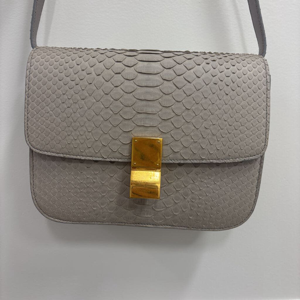 Grey Python Box Bag