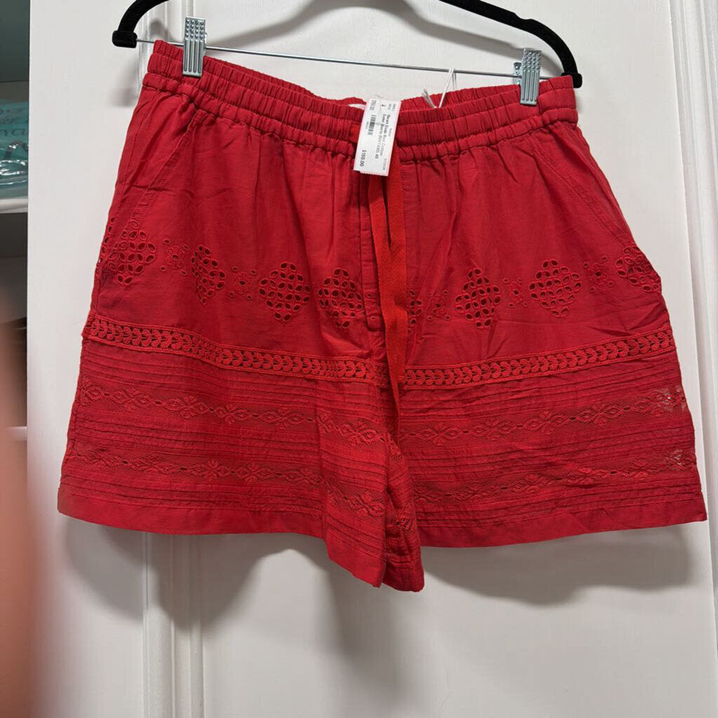 Red Cotton Eyelet Shorts (NWT490)