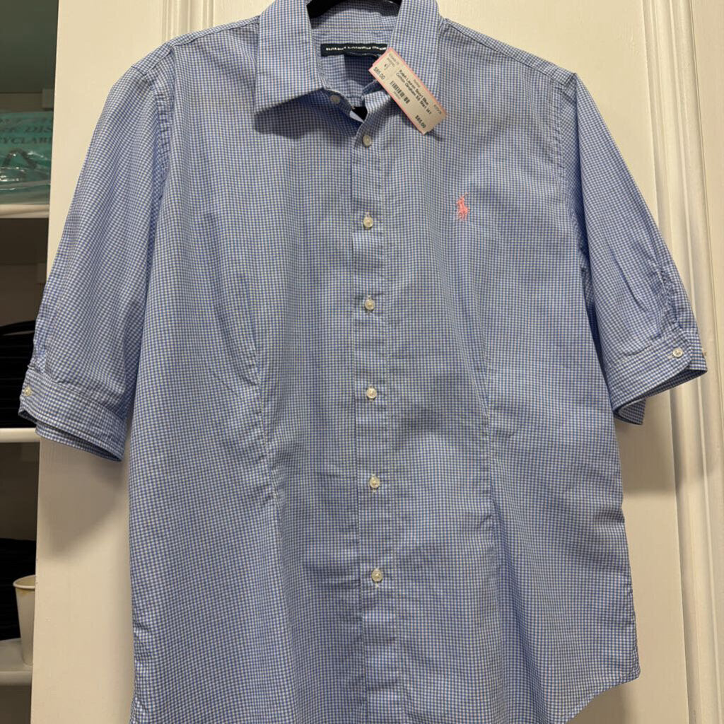 Blue Cotton Gingham SS Shirt