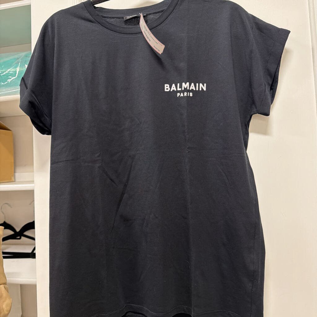 Black Cotton Logo Tee
