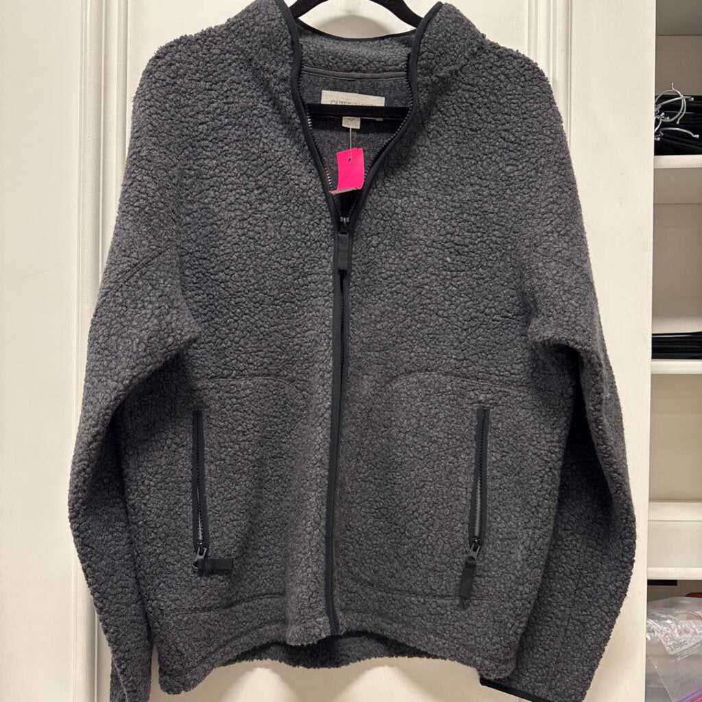 Gray Wool Zip Up Jacket