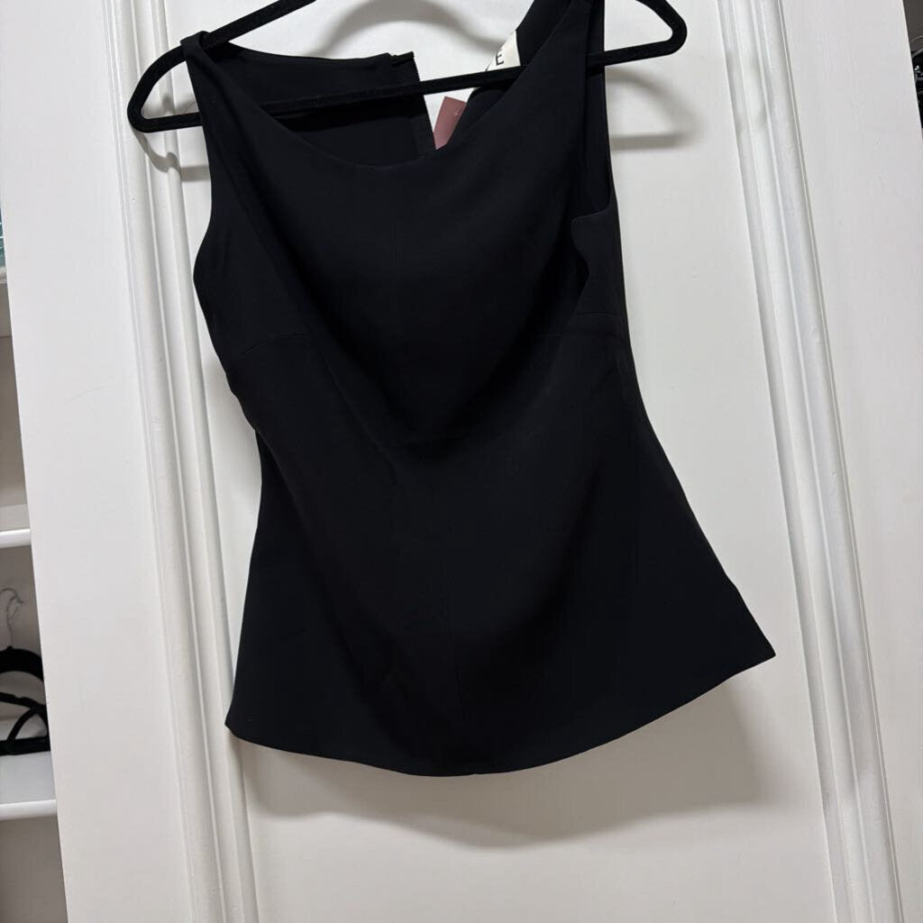 Black Viscose Boatneck Top, 38
