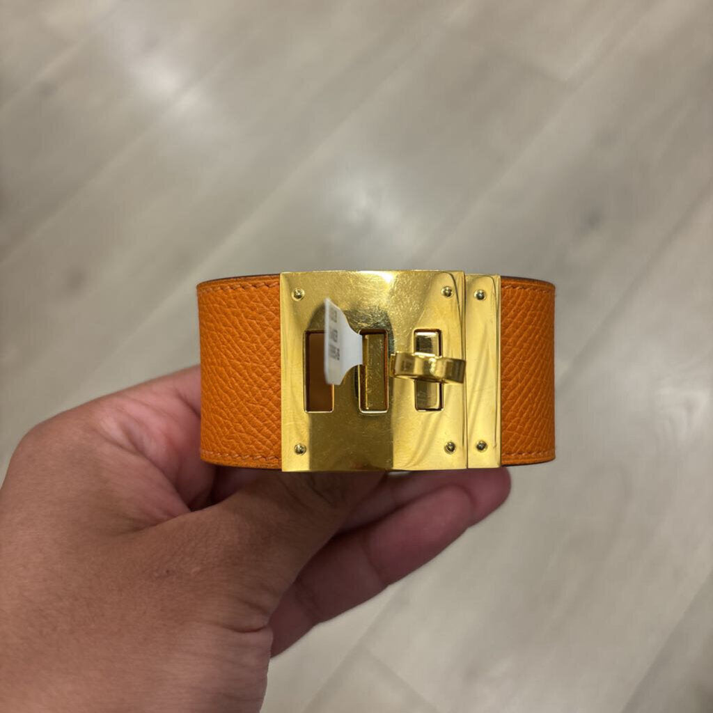 Orange Leather Kelly Bracelet