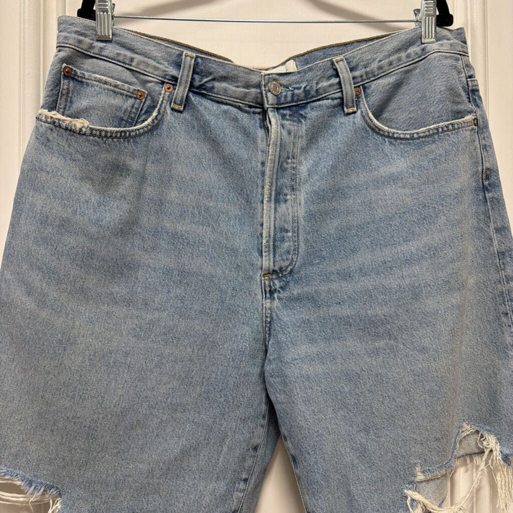 Blue Longline Denim Shorts