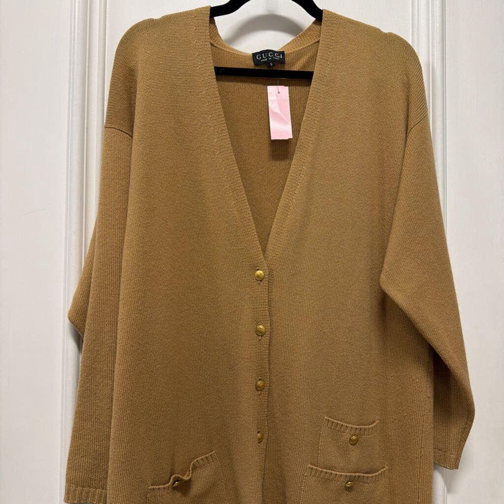 Tan V Neck Cardigan Vintage (1994) Cashmere Sweater