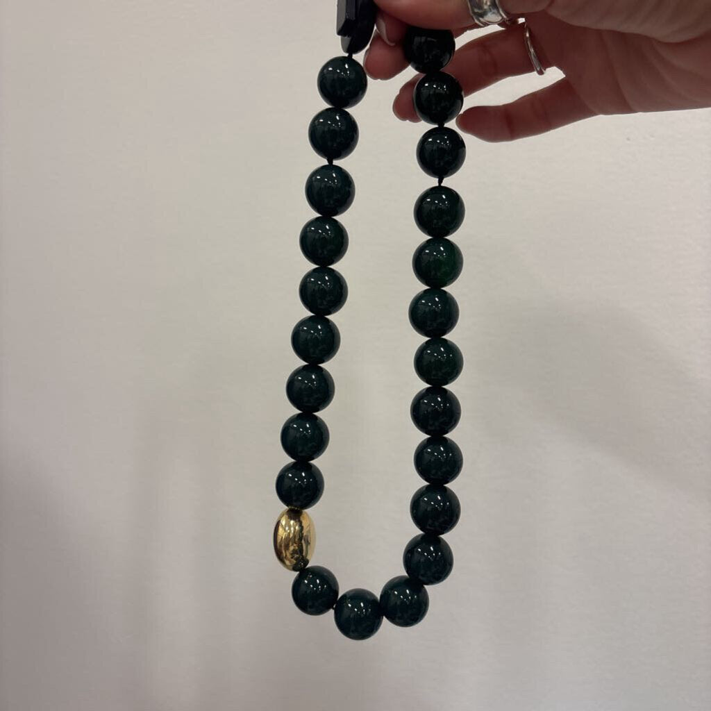 Green Agate 18k gold 17" Necklace R:900