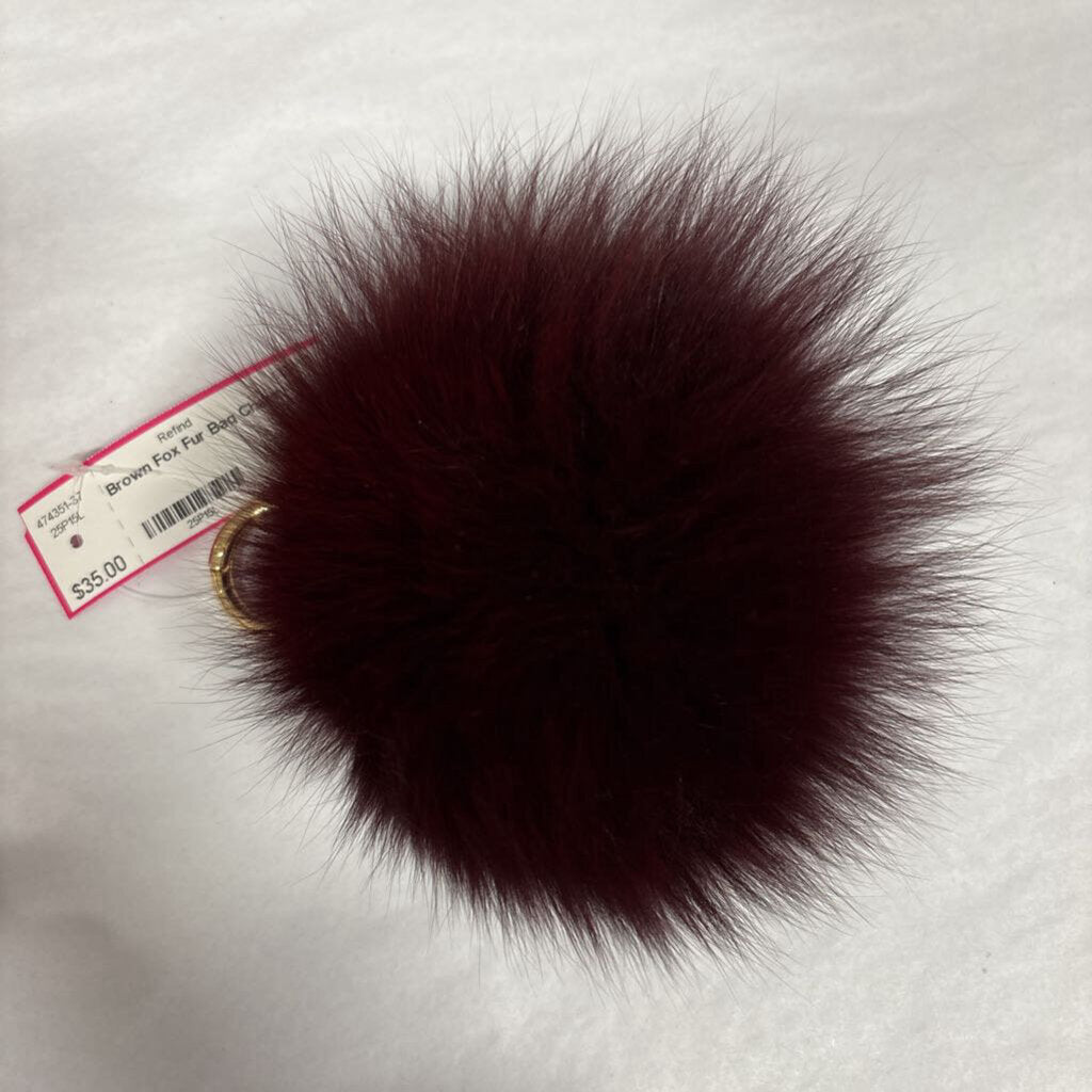 Brown Fox Fur Bag Charm