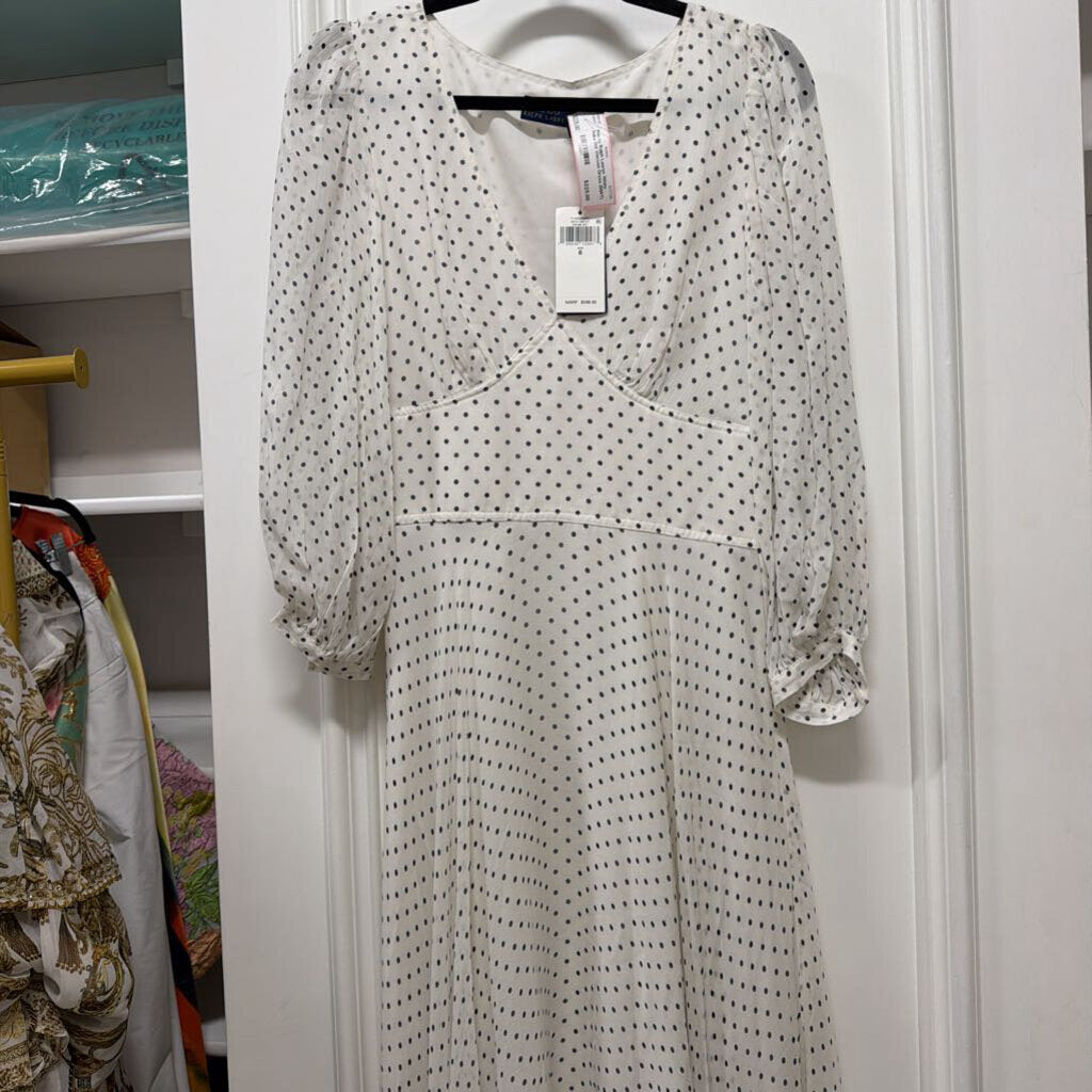 White Polka Dot Viscose Dress (NWT)