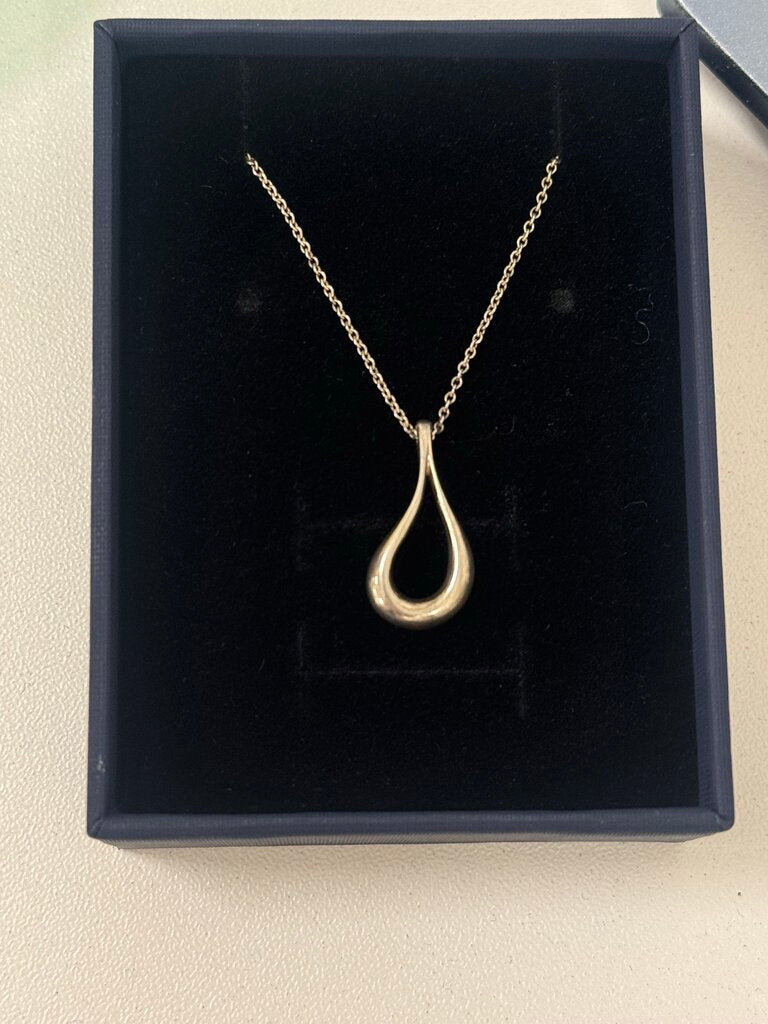 Elsa Peretti Sterling Silver Open Teardrop Necklace