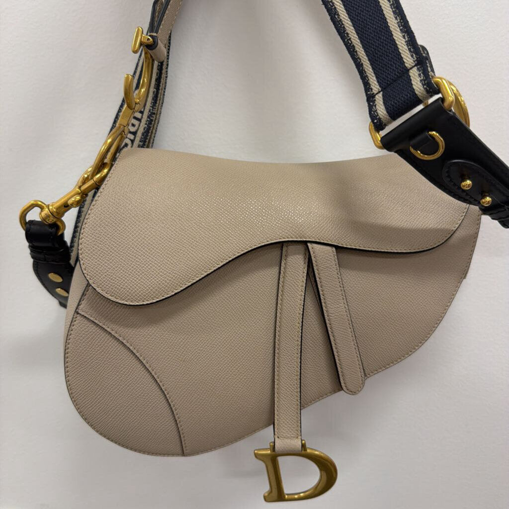 Beige Leather Saddle Bag + Dior Strap