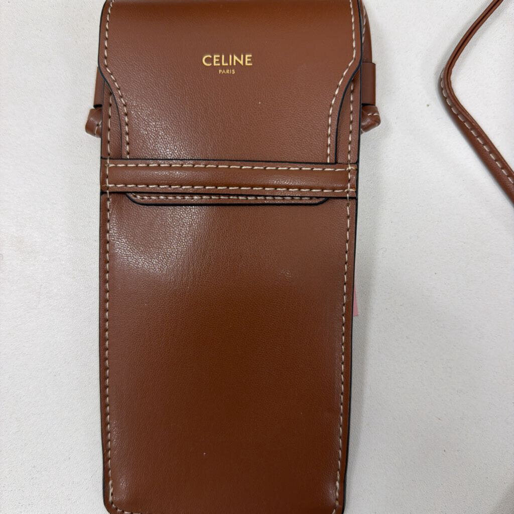 Celine Brown Leather Phone Case