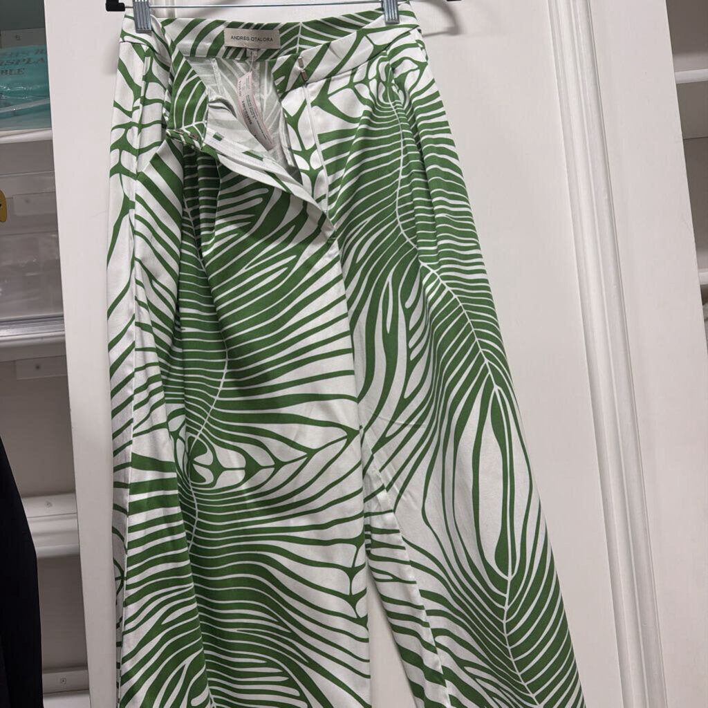 White/Green Cotton Pant