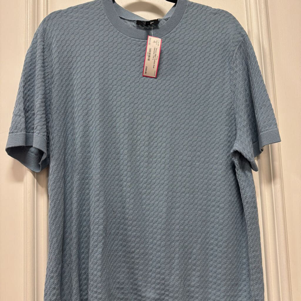 Blue Cotton Knit Sweater Tee