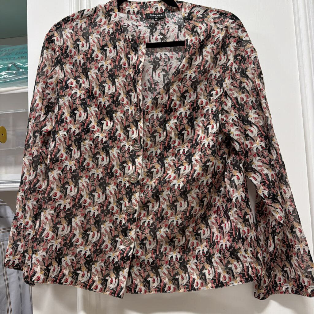 2023 Floral Silk Blouse