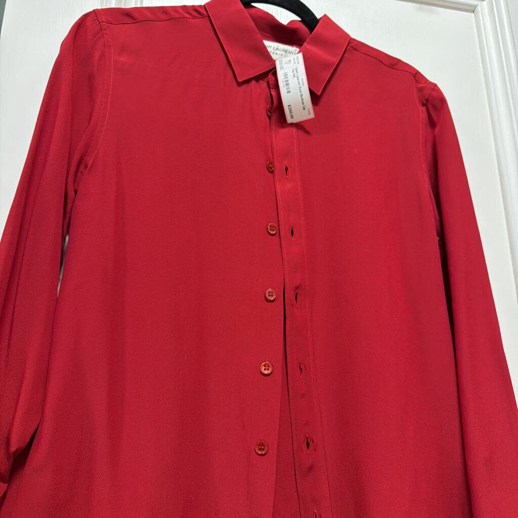 Red Button Up Top