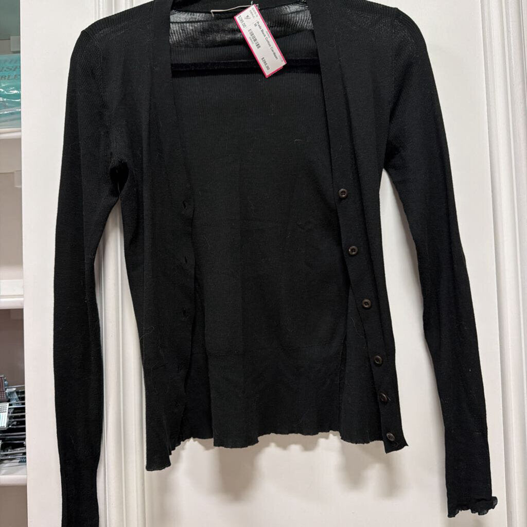 Black Cotton Cardigan