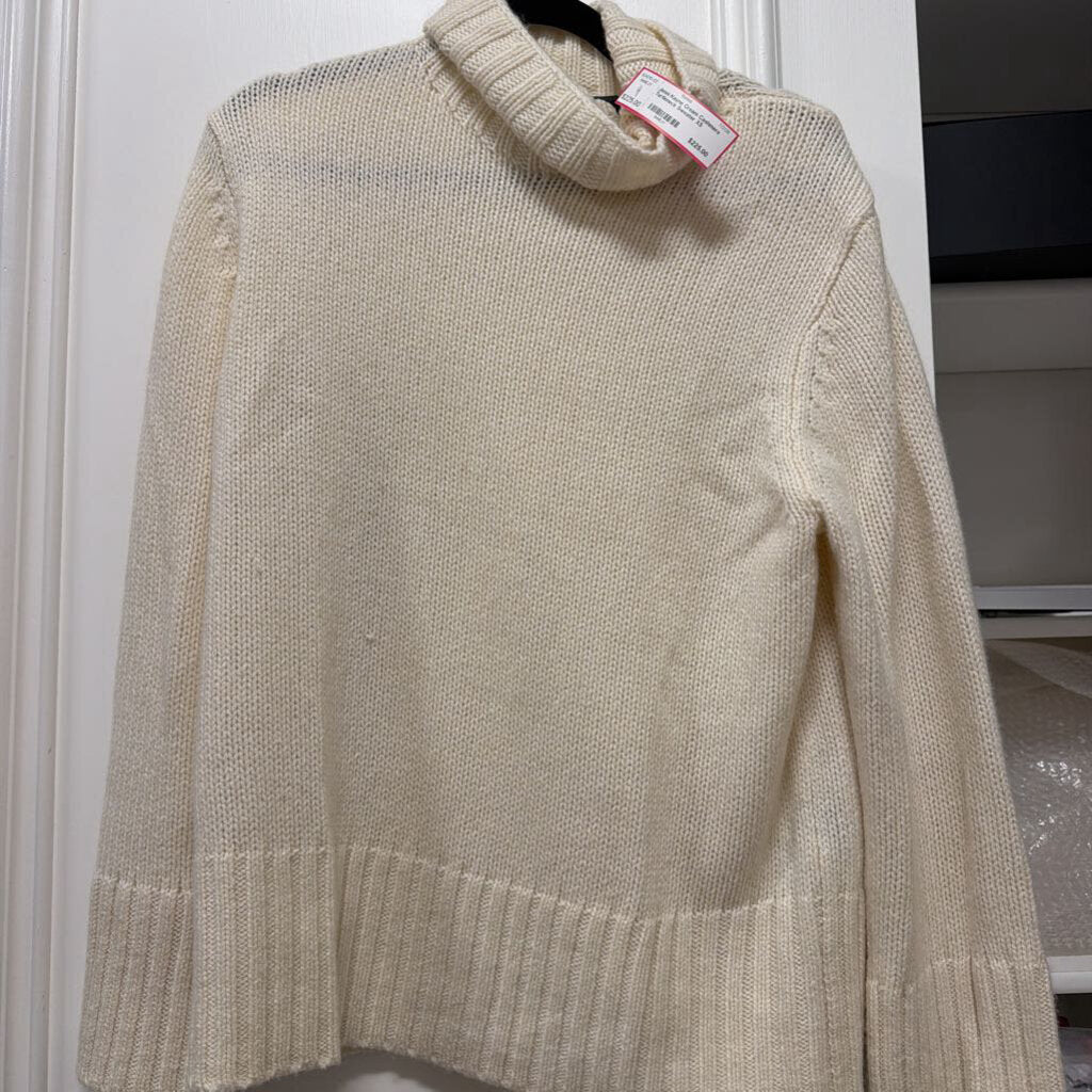 Cream Cashmere Turtleneck Sweater