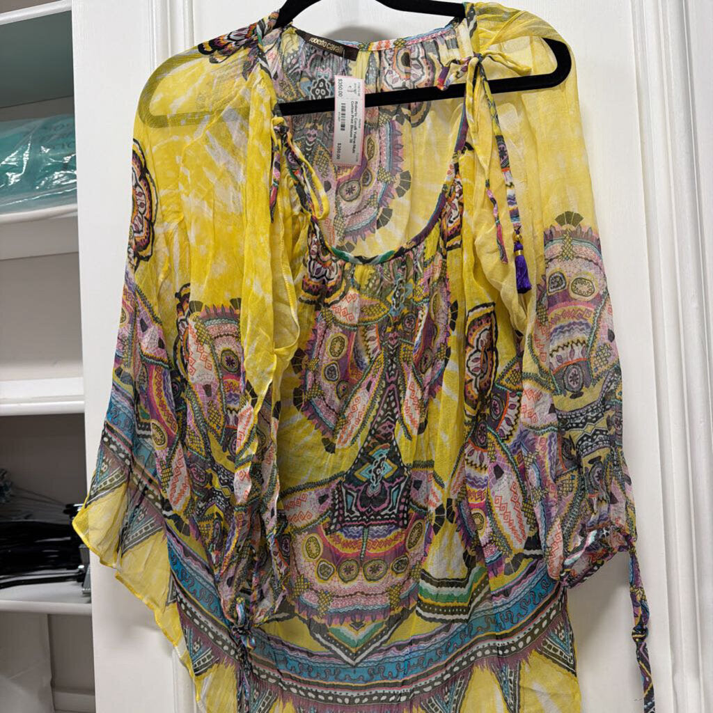 Yellow/Multi Cotton Print Blouse