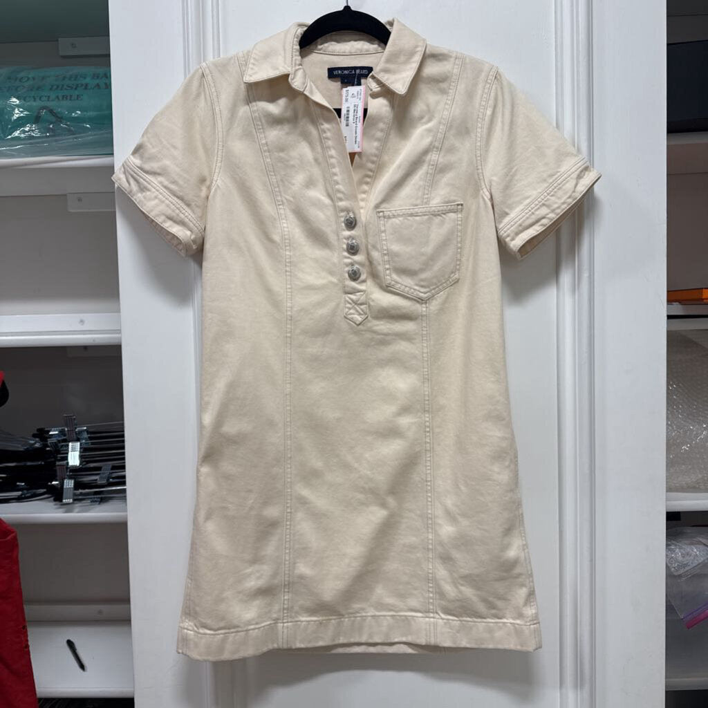 Cream Denim SS Mini Dres