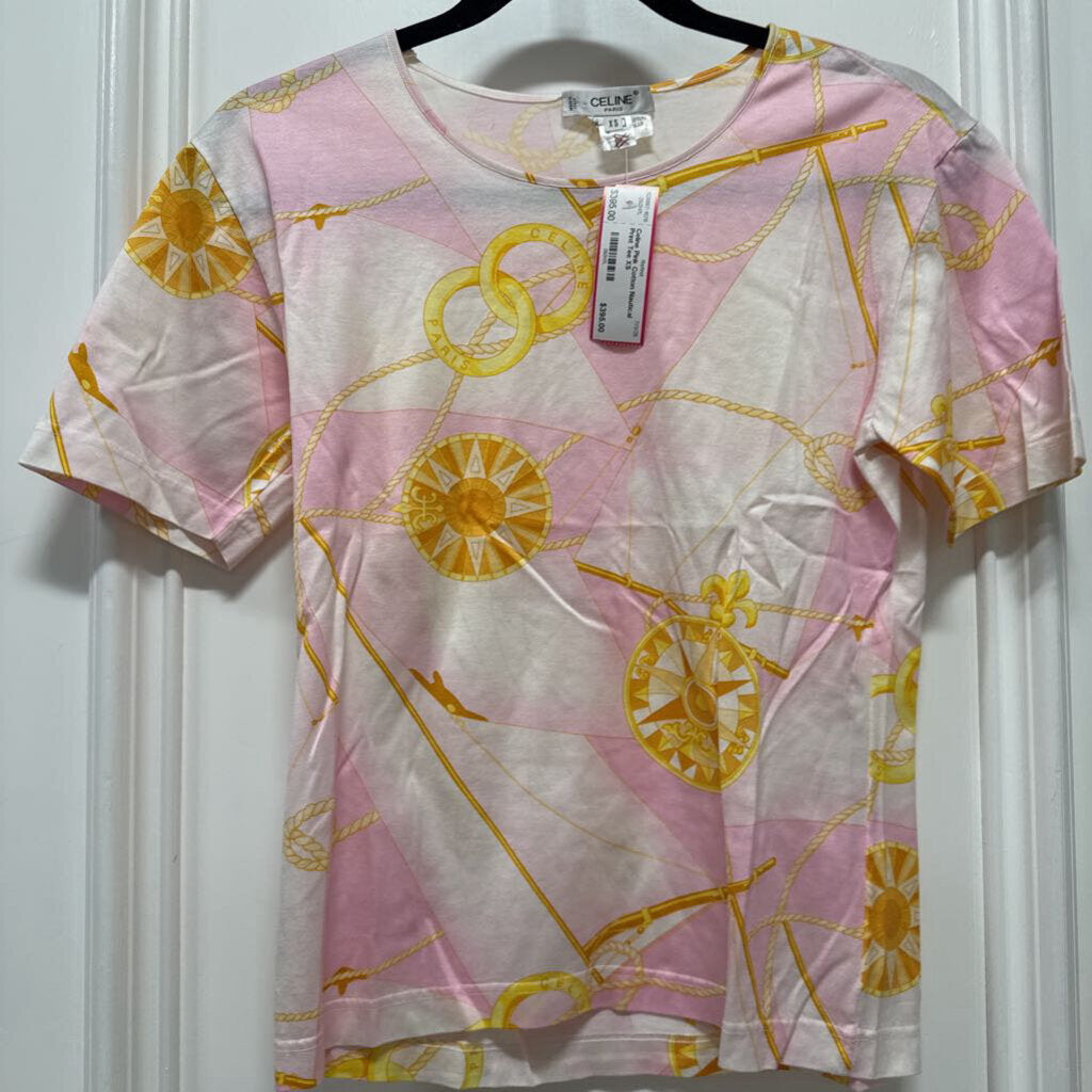 Pink Cotton Nautical Print Tee