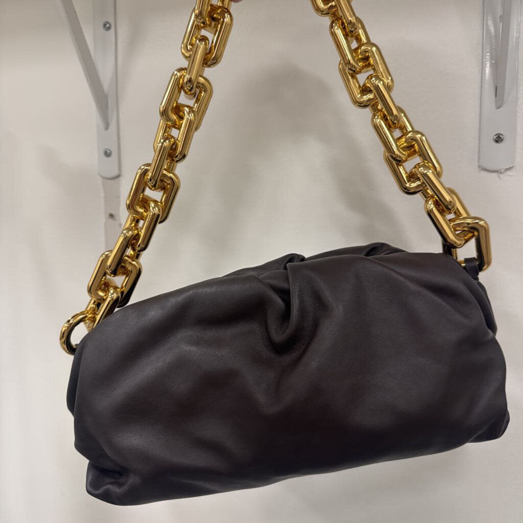 Brown Leather Pouch Chain Bag (3600)