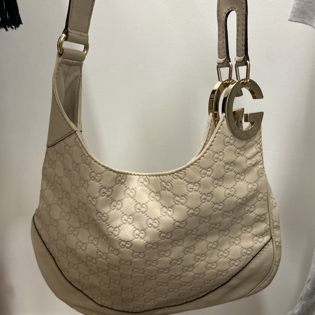 Cream Monogram Shoulder Bag