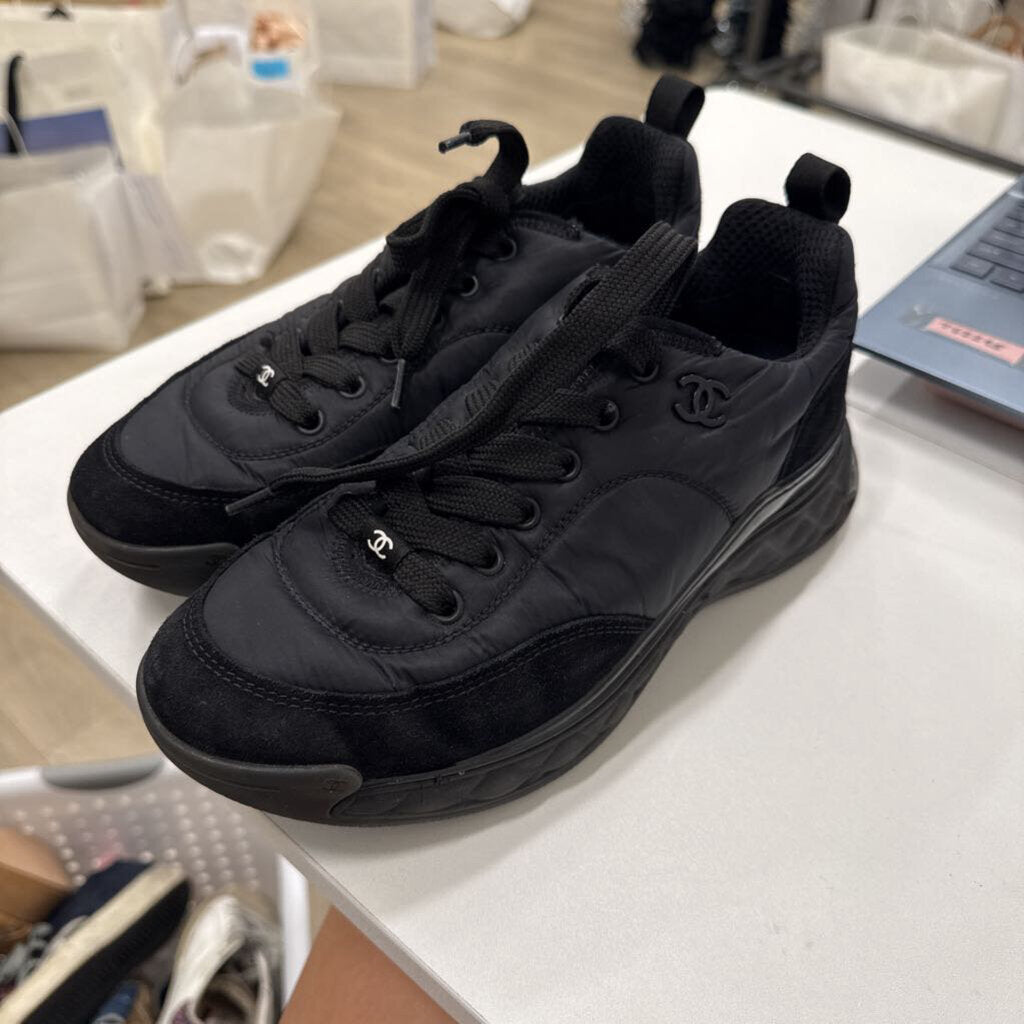 Chanel Black Neoprene Sneakers