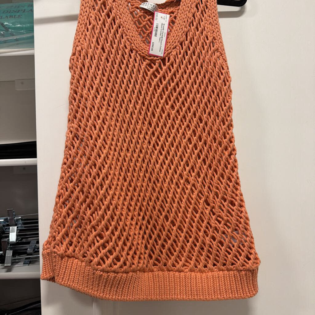 Peach Cotton Blend Crochet Tank