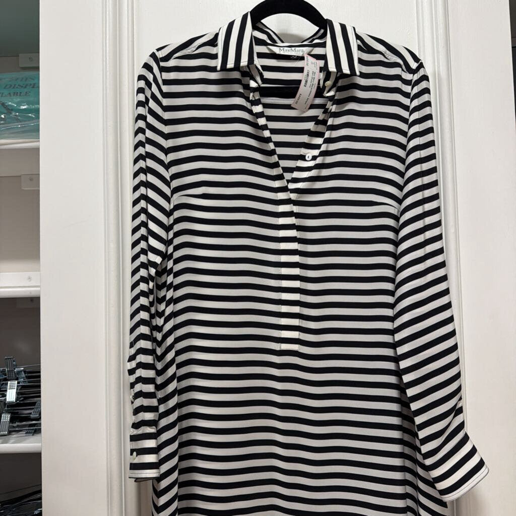 Black/White Stripe Shirt Dress