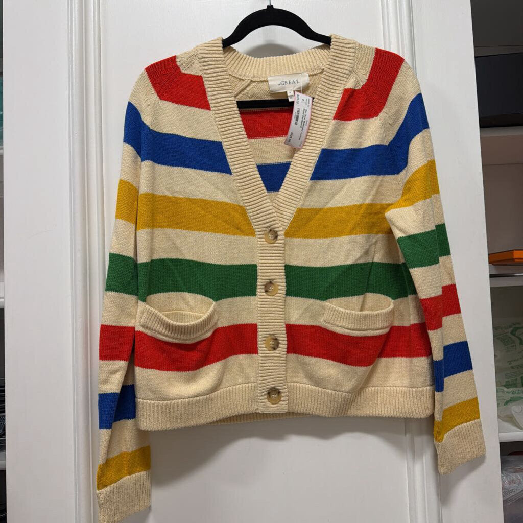 Multicolor Cotton Stripe Cardigan