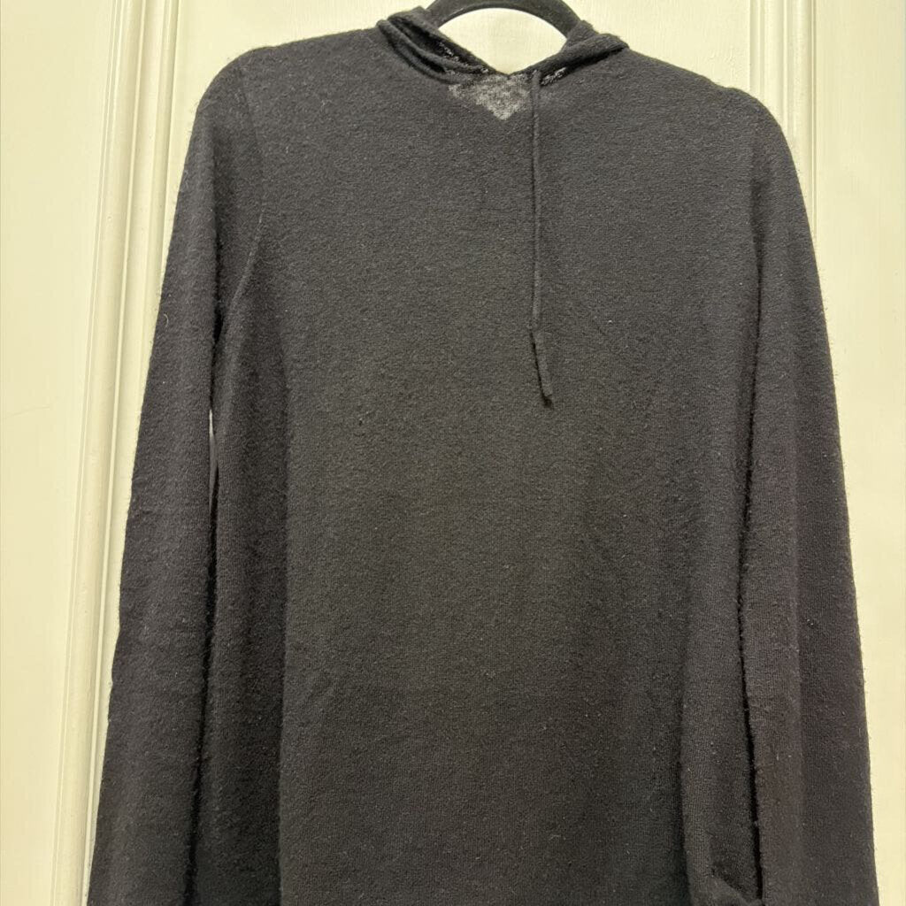 Black Cashmere/Silk Hooded Sweater (wear)