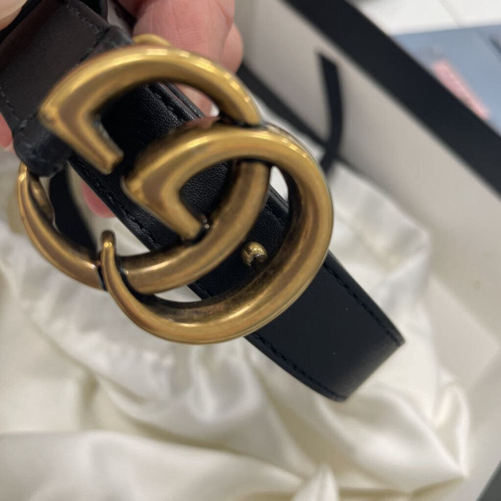 Black Skinny GG Belt