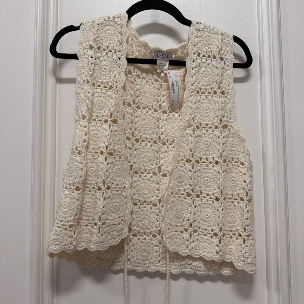Cream Cotton Crochet Vest