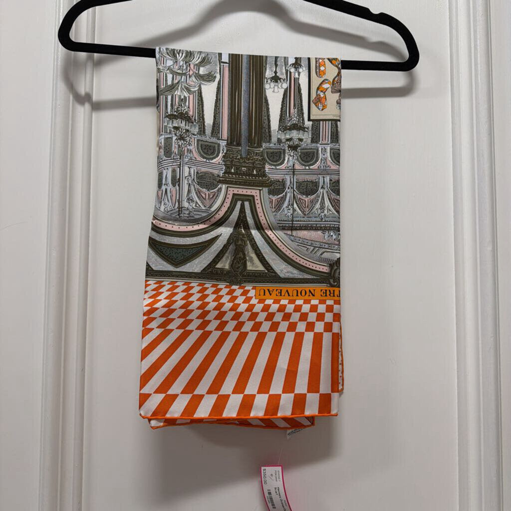 Orange/Green Silk Scarf