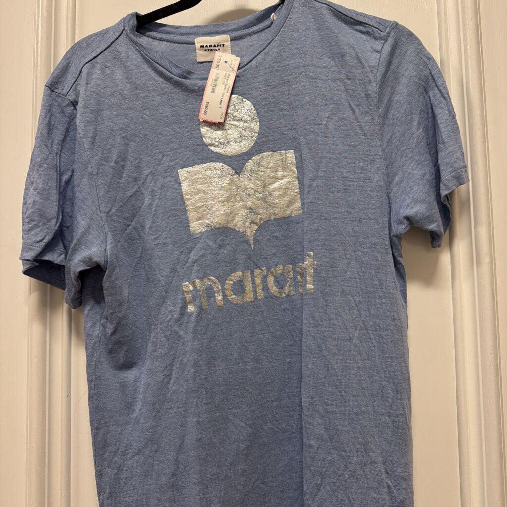 Blue Linen T Shirt