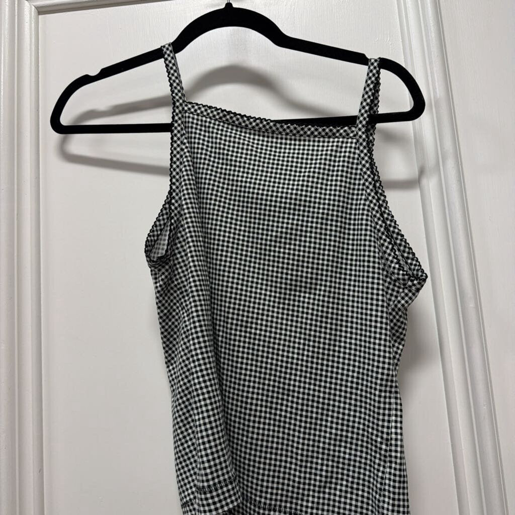 Black/White Cotton Check Tank Top