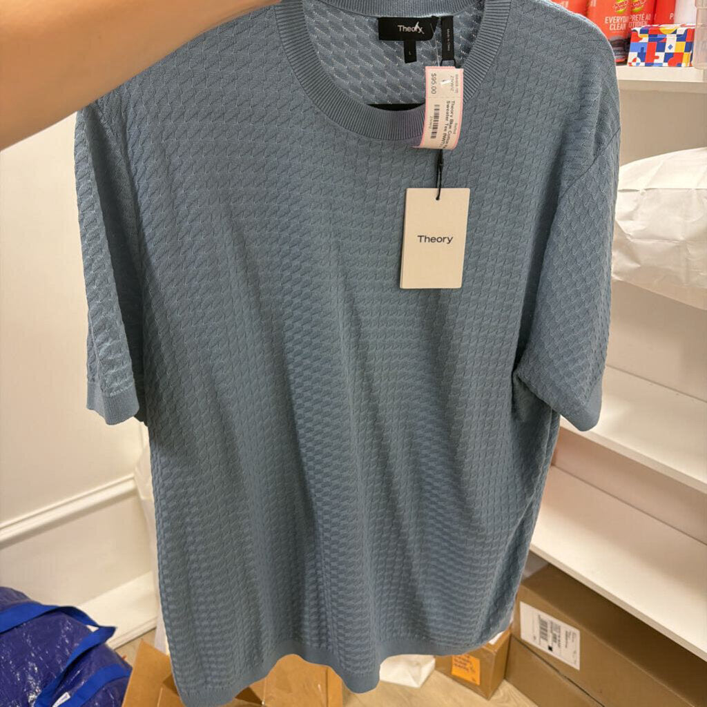 Blue Cotton Knit Sweater Tee (NWT)