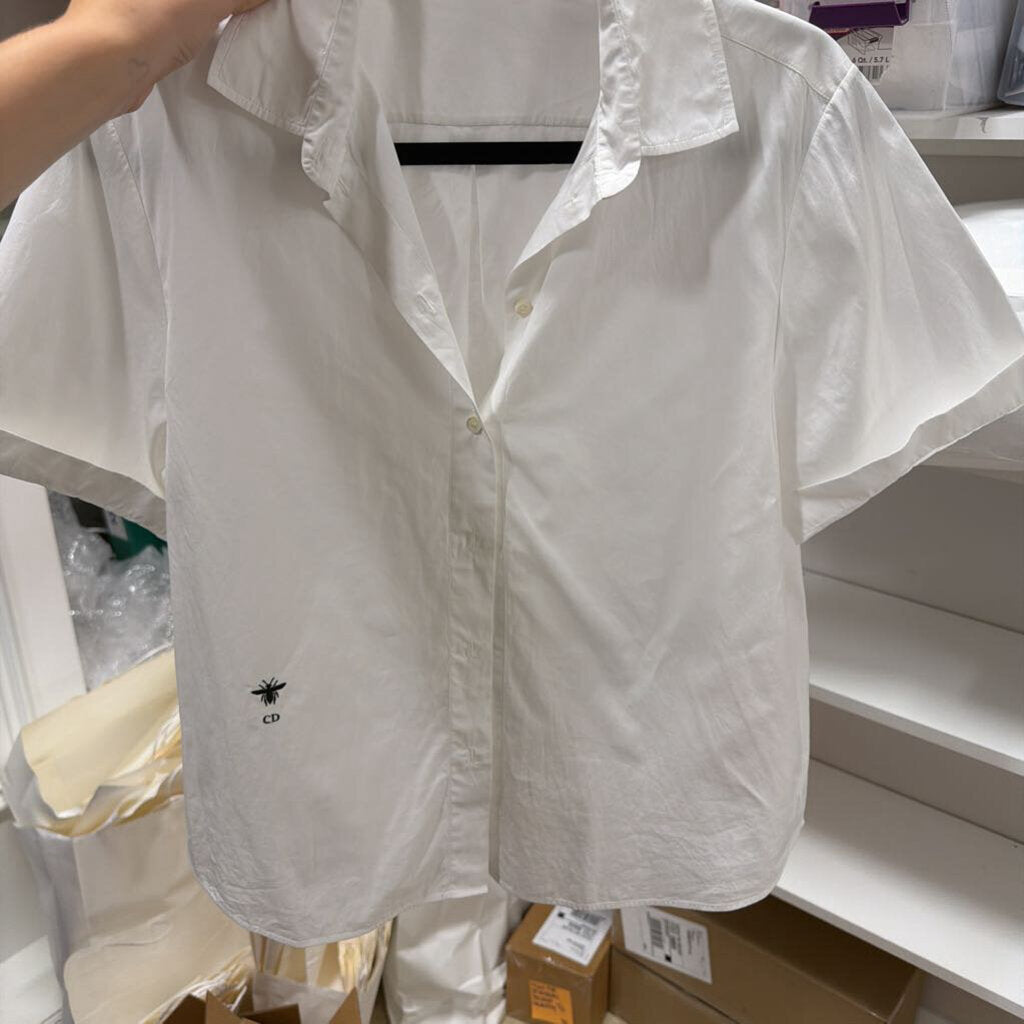 2021 White Cotton Bee Embroidered Shirt