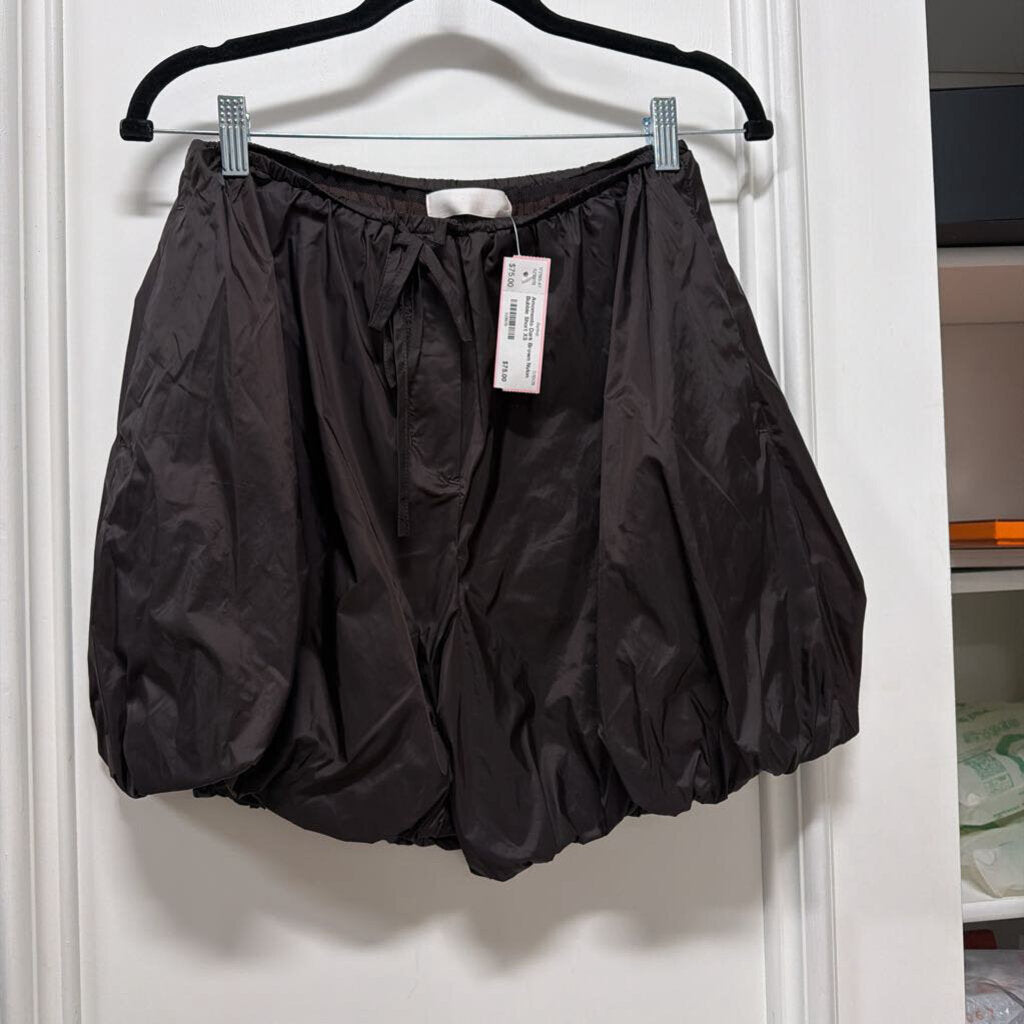 Dark Brown Nylon Bubble Short