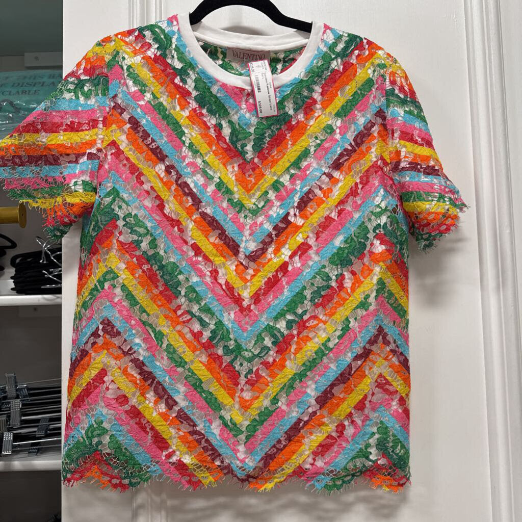 Rainbow Stripe Lace Top