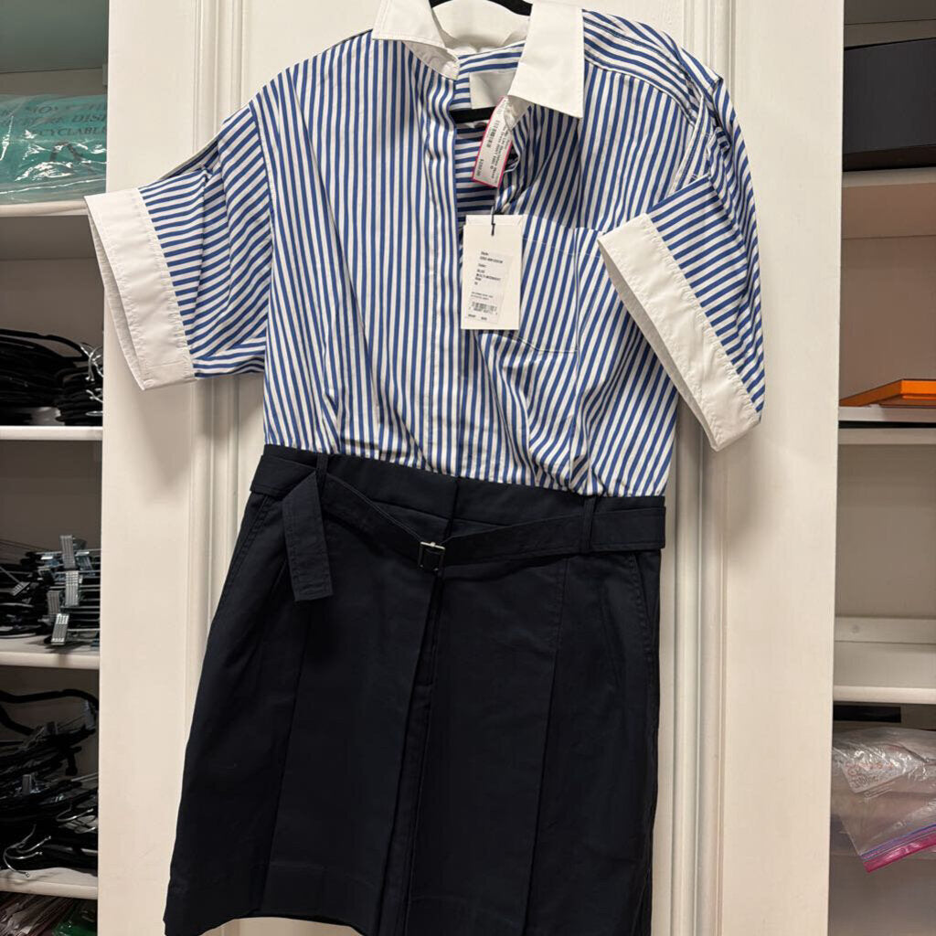 Blue/White Mixed Media Dress (NWT 595)